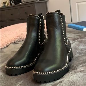 NEW misguided leather boot with stud detail